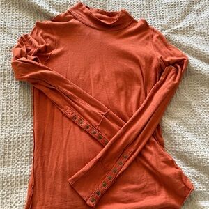 We The Free Burnt Orange Long Sleeve Top